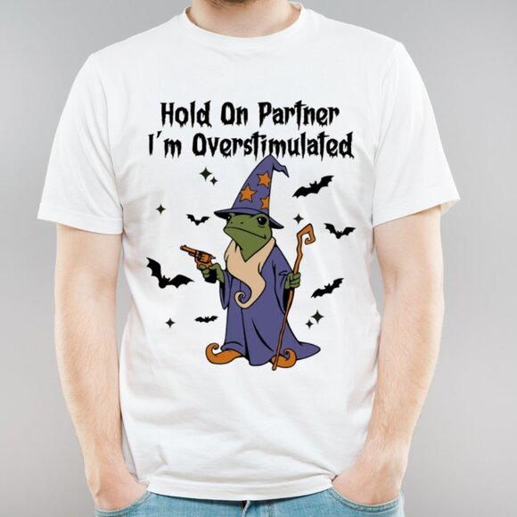 Tops - Funny Halloween Tee, Hold On Partner Tee